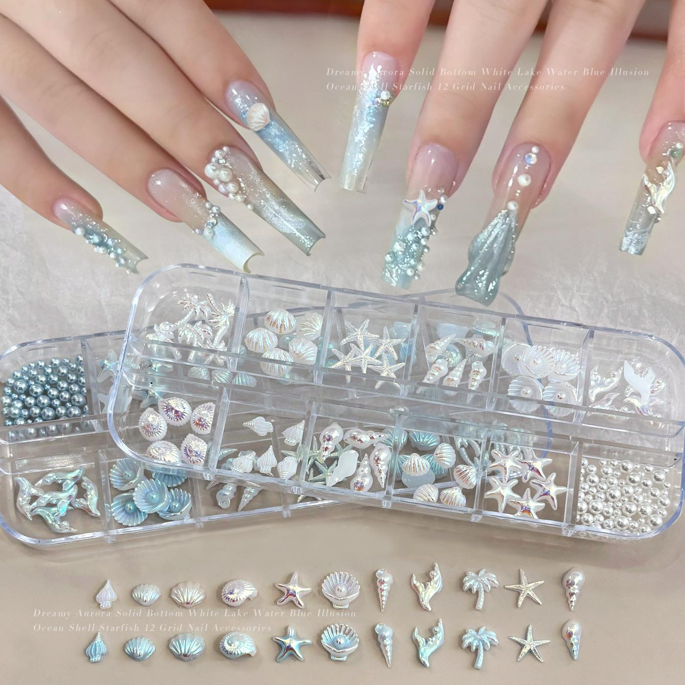 Resin Art Beach Theme - 12 grilles de breloques 3D mixtes