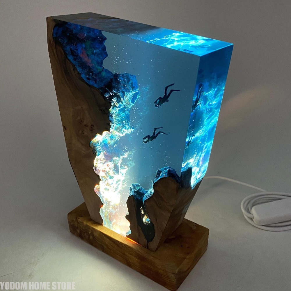 Resin Art Lamp - Nouvelle Lampe de Table en Résine