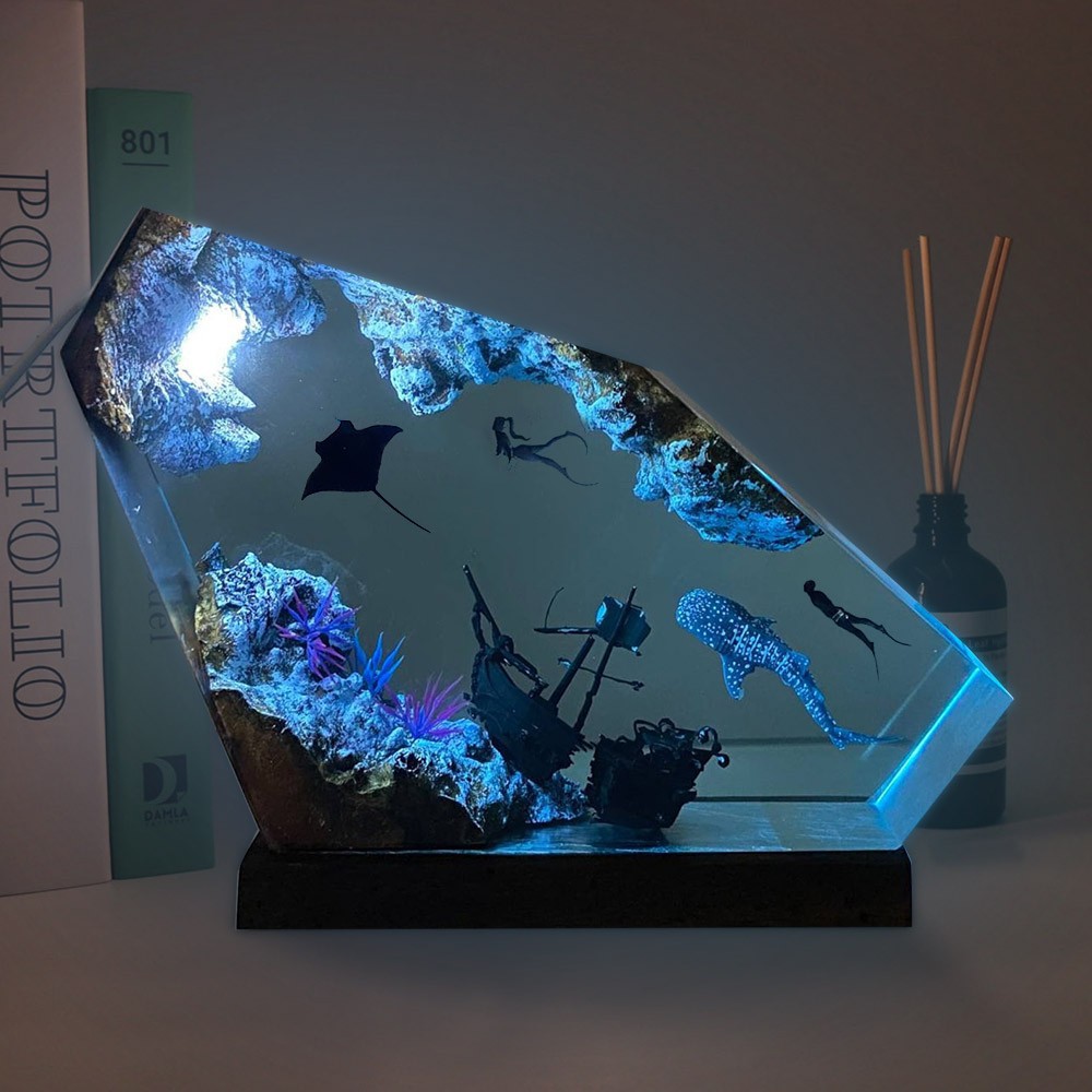 Resin Art Design For Wedding - Résine Marine bois Art luminescent Design