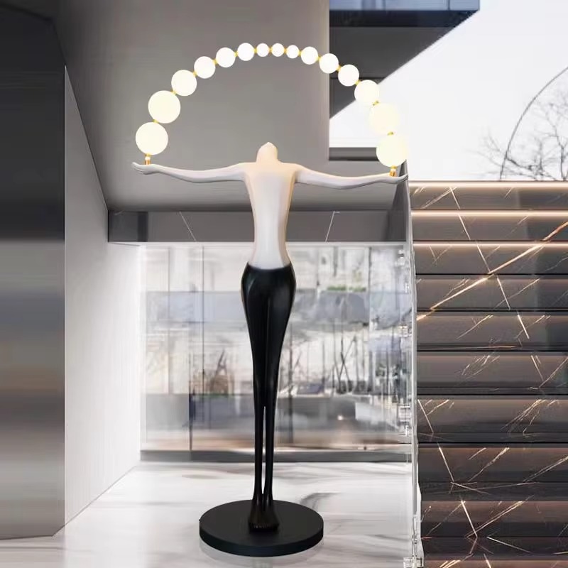 Resin Art Materials Wholesale - Grand lampadaire LED, Statue d'art humain,