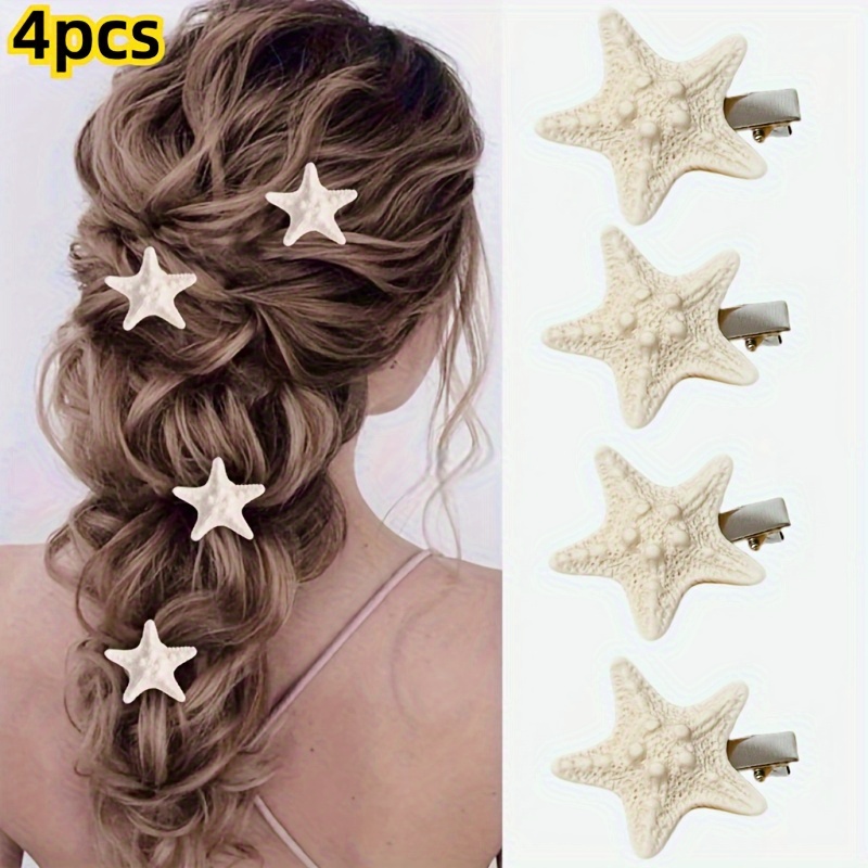 Resin Art Beach Theme - Lot de 4 pinces à cheveux