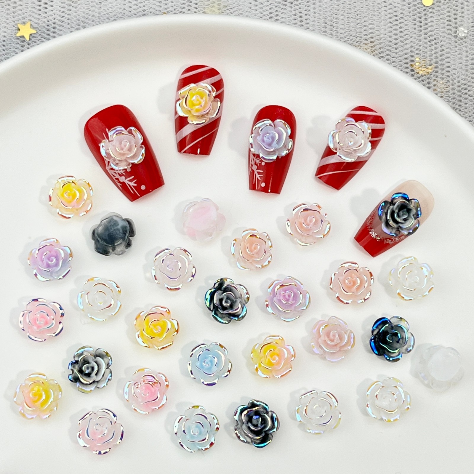Resin Art Rose Petals - 50 pièces d'accessoires en résine pour