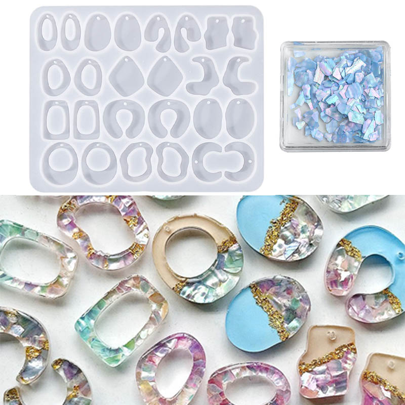 Resin Art Beach Theme - Moule en silicone pour boucles d'oreilles