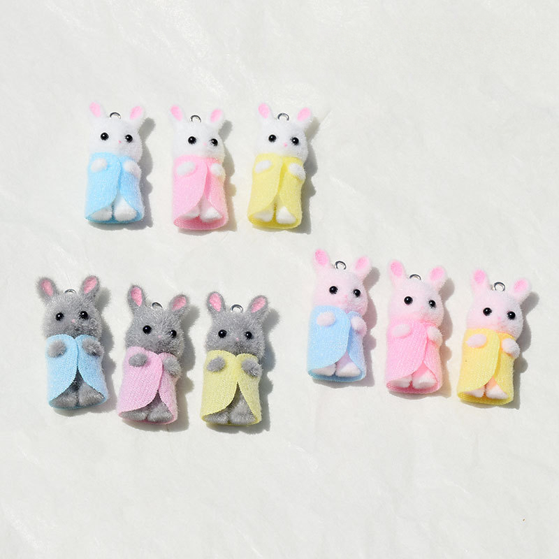 Breloques lapin en résine floq - Resin Art Accessories avis et prix