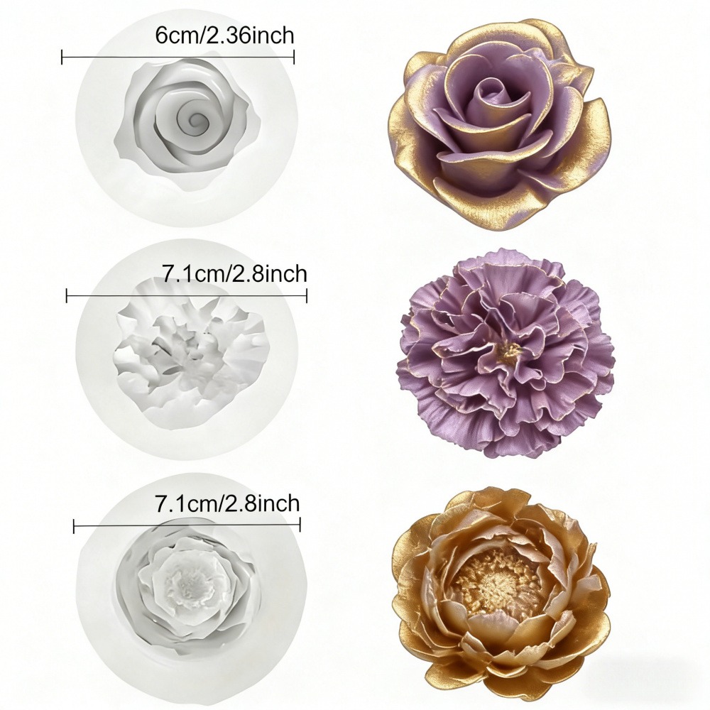 Moules en silicone 3 pièces po - Resin Art Rose Petals avis et prix