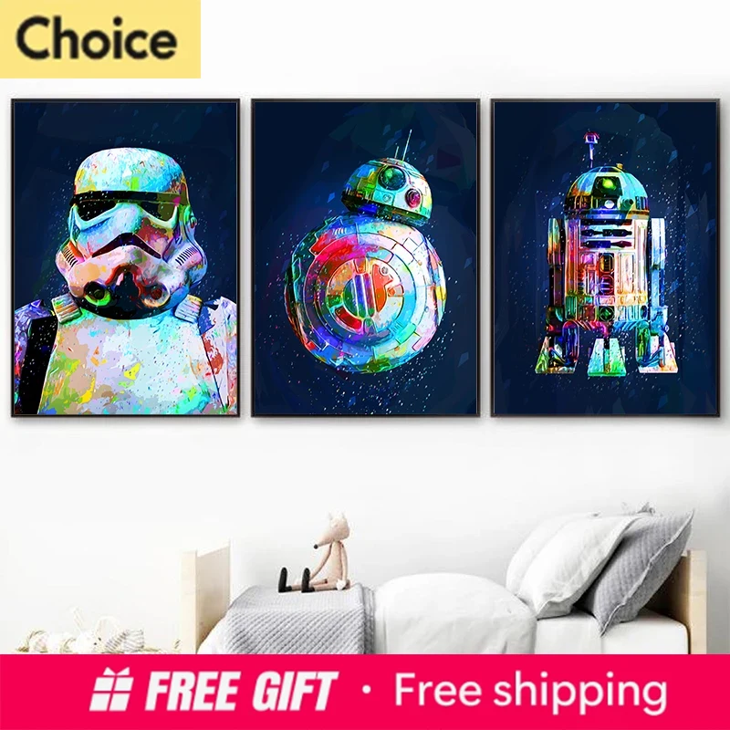 Affiche Space Wars en aquarell - Resin Art Canvas avis et prix