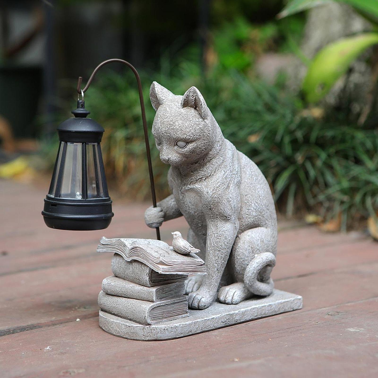Chat solaire jardin Mini Statu - Resin Art Lamp avis et prix