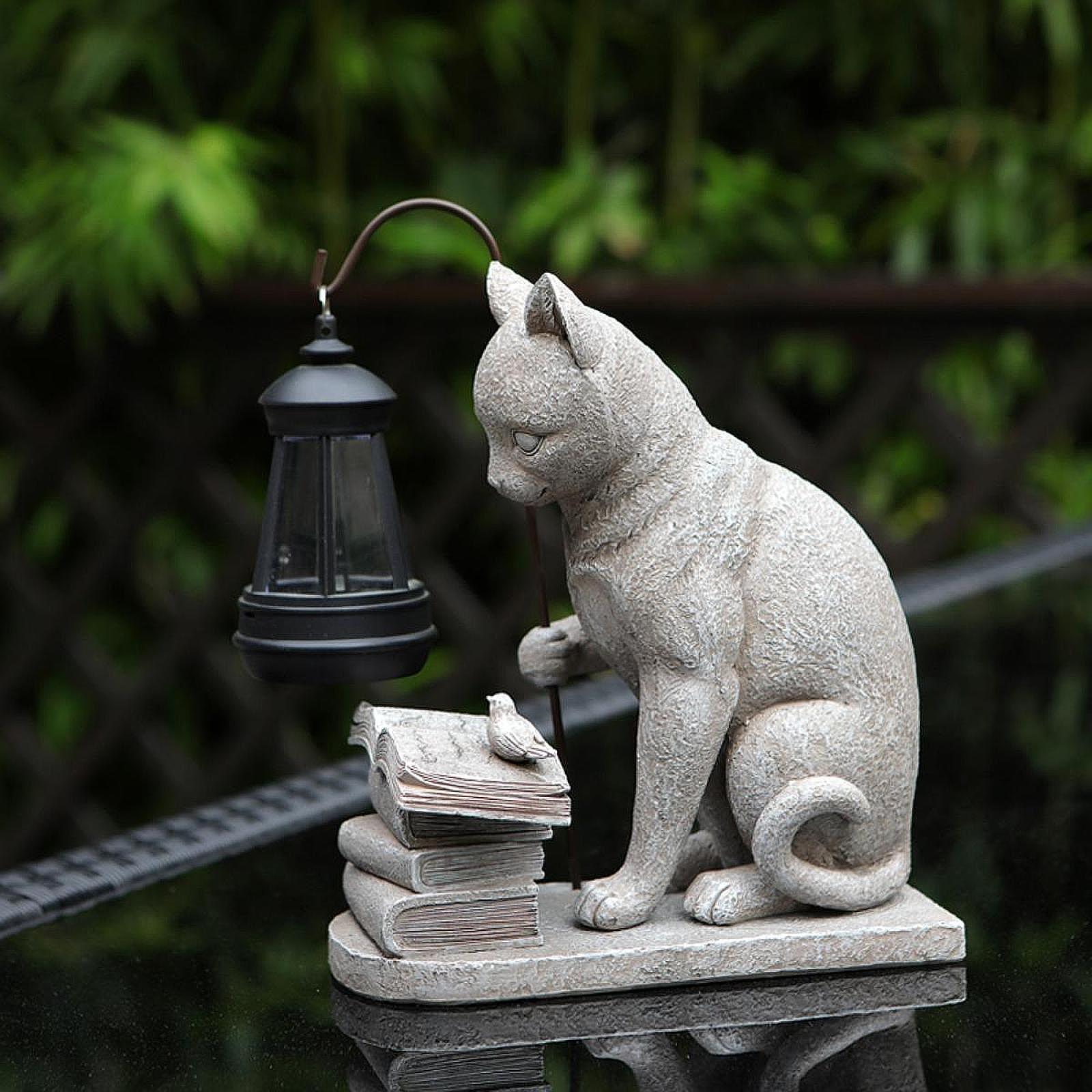 Chat solaire jardin Mini Statu - Resin Art Lamp avis et prix